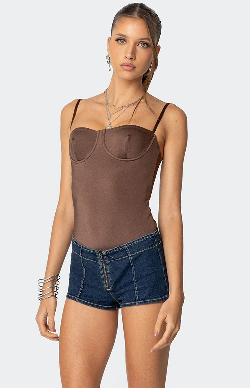 Edikted Laurel Shiny Cupped Bodysuit