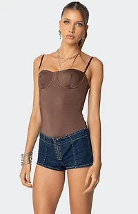 Edikted Laurel Shiny Cupped Bodysuit