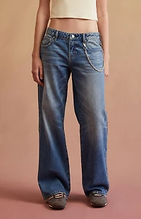 RARE DNM EDIT Medium Blue Low Rise Girlfriend Jeans