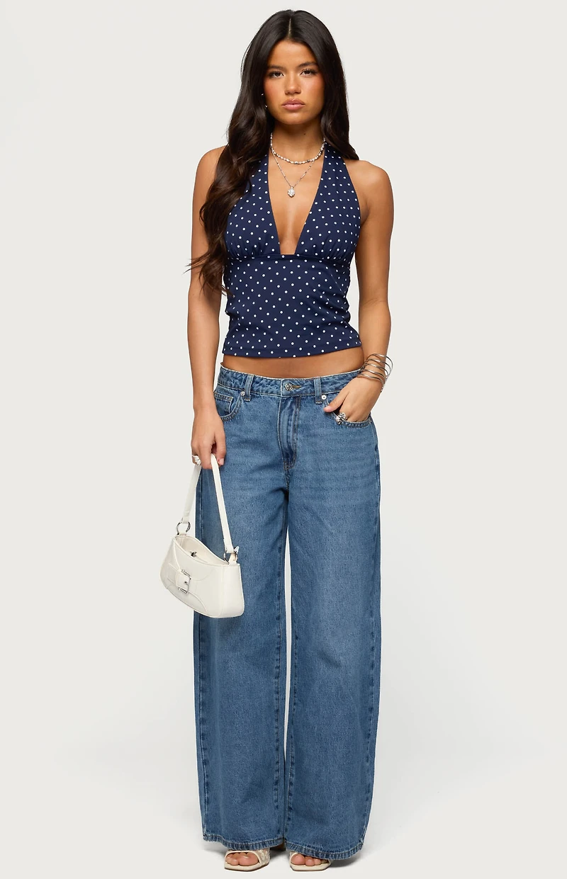 Edikted Blaire Polka Dot Halter Top