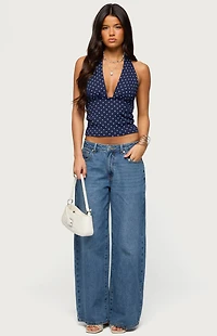Edikted Blaire Polka Dot Halter Top