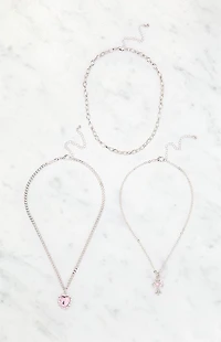 LA Hearts Cross Heart Layered Necklace