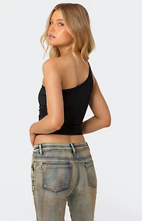 Edikted Belted One Shoulder Top