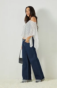 Beverly and Beck Coco Polka Dot Chiffon Poncho