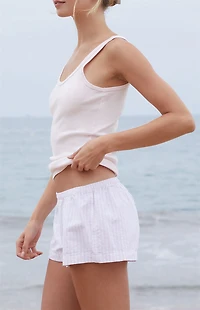 John Galt Pink & White Kiera Pajama Boxer Shorts