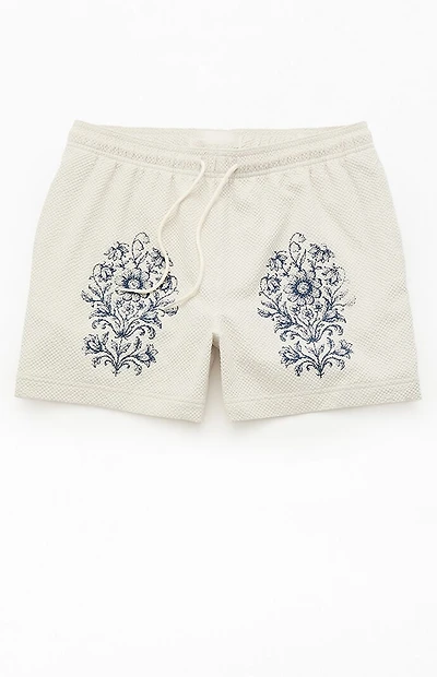 Pacsun Floral Seersucker 4.5" Swim Trunks