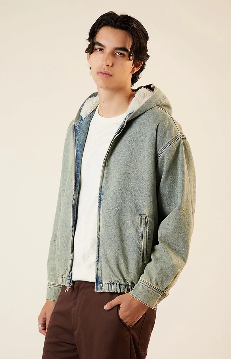 Pacsun Light Indigo Hooded Denim Jacket