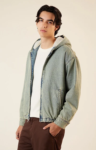 Pacsun Light Indigo Hooded Denim Jacket