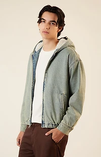 Pacsun Light Indigo Hooded Denim Jacket