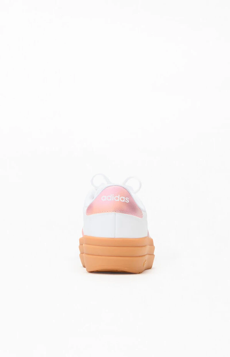 adidas Kids White & Pink VL Court Bold Shoes
