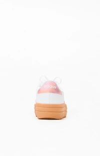 adidas Kids White & Pink VL Court Bold Shoes