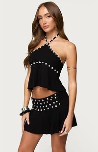 Edikted Kayce Button Halter Top