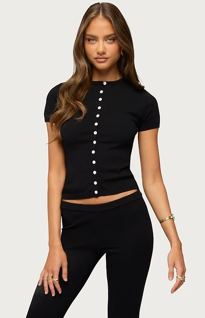 Edikted Vanessa Button Up Knit Top