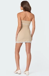 Edikted Miri Lace Trim Mini Dress