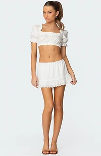 Edikted Lenora Puffed Sleeve Crop Top