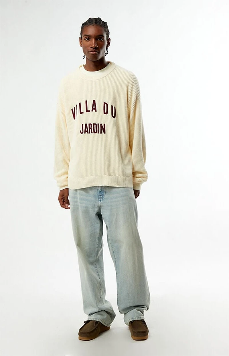 Pacsun Villa Du Jardin Ribbed Knit Crew Neck Sweater
