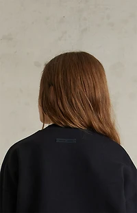 Fear of God ESSENTIALS Kids Jet Black '90s Fit Fleece Crew Neck Sweatshirt