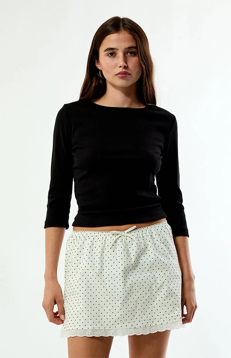 WEWOREWHAT Polka Dot Pull-On Mini Skirt