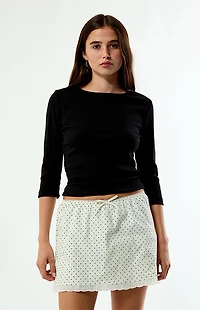 WEWOREWHAT Polka Dot Pull-On Mini Skirt