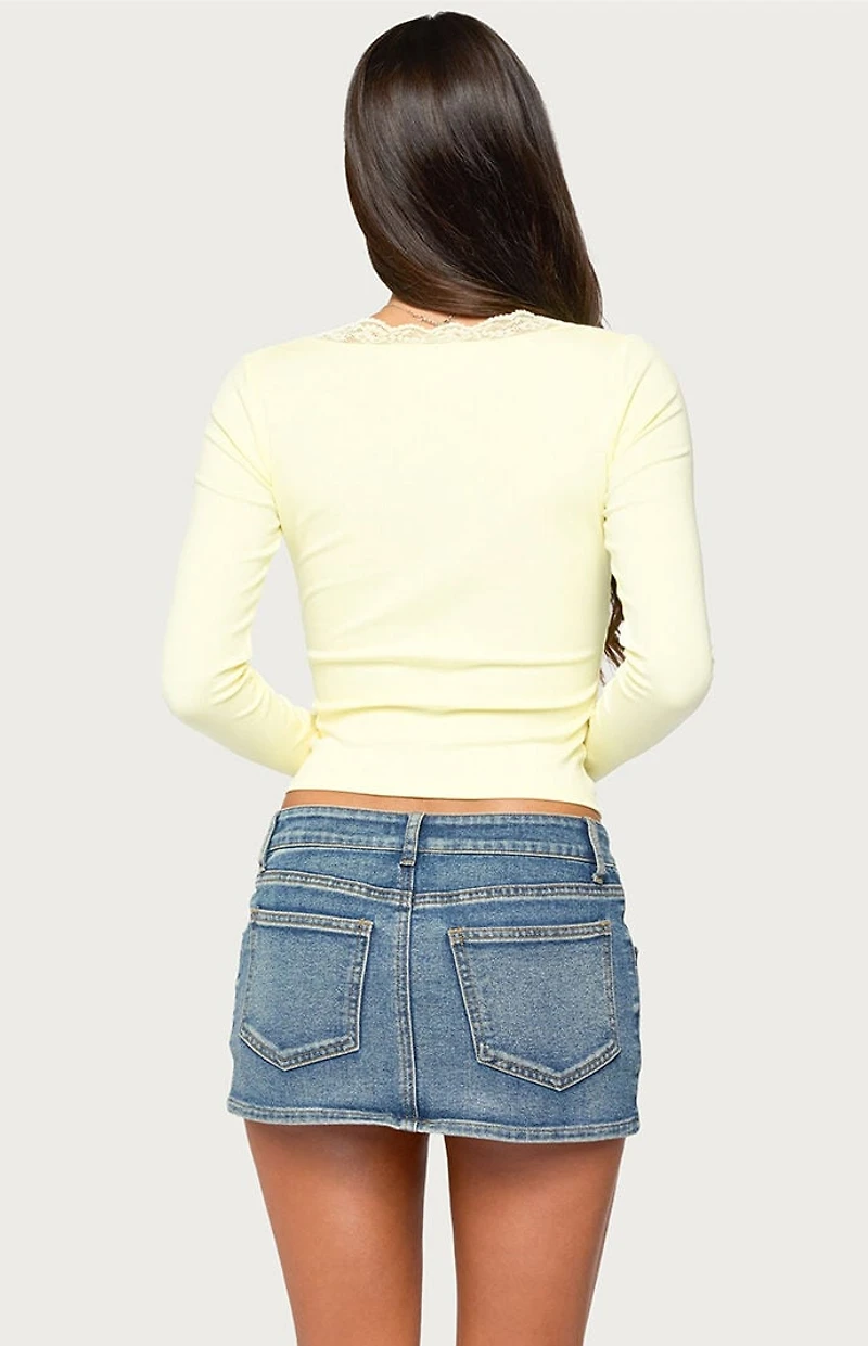 Edikted Aima Lace V-Neck Top