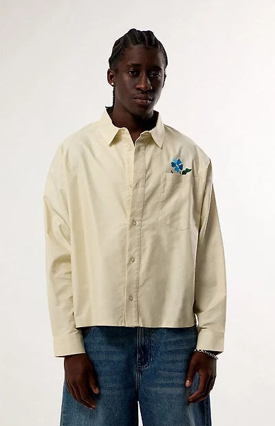 GARDENS & SEEDS Flower Oxford Button Up Long Sleeve Shirt