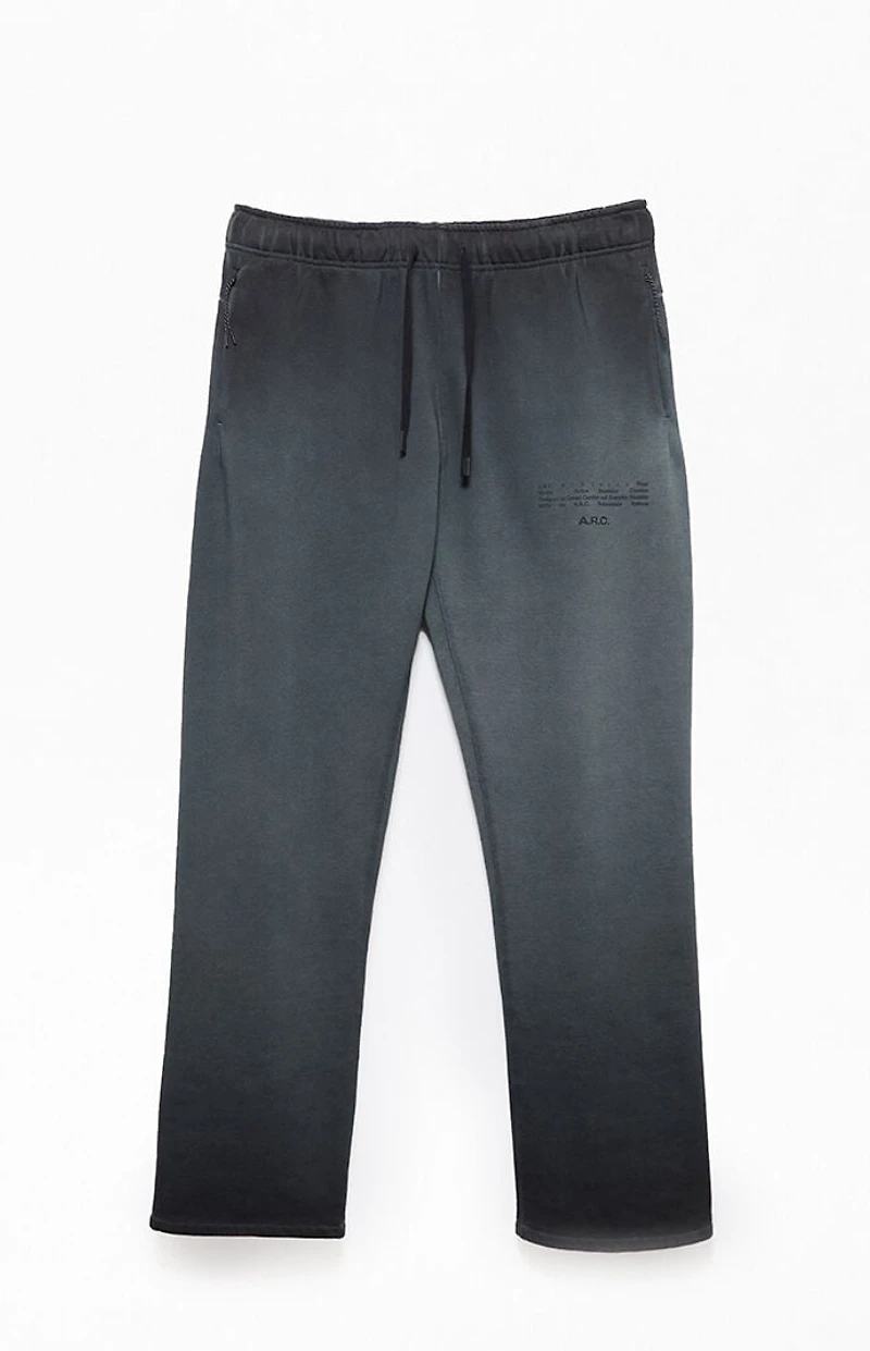 A.R.C. Black Washed Heavyweight Fleece Baggy Sweatpants
