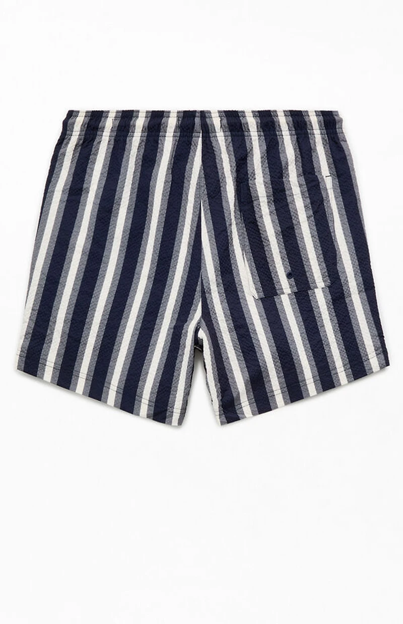 Pacsun Boardwalk Striped Seersucker 4.5'' Swim Trunks