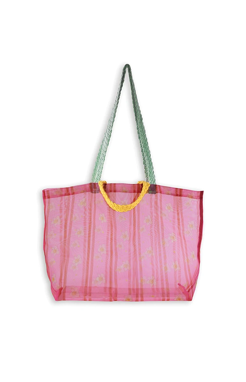 ban.do Floral Stripe Mesh Market Bag