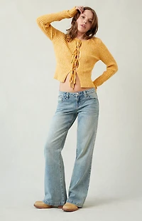 Pacsun Charlie Low Rise Baggy Bootcut Jeans Light Blue