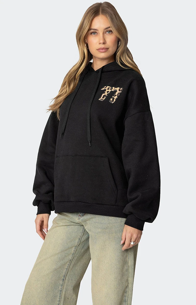 Edikted Leopard 77 Oversized Hoodie