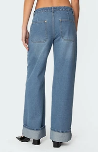 Edikted Madi Cuffed Low Rise Jeans