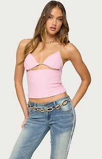 Edikted Lital Backless Cut Out Textured Top