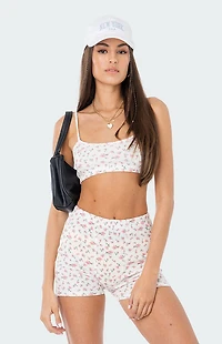 Edikted Primrose Waffle Shorts