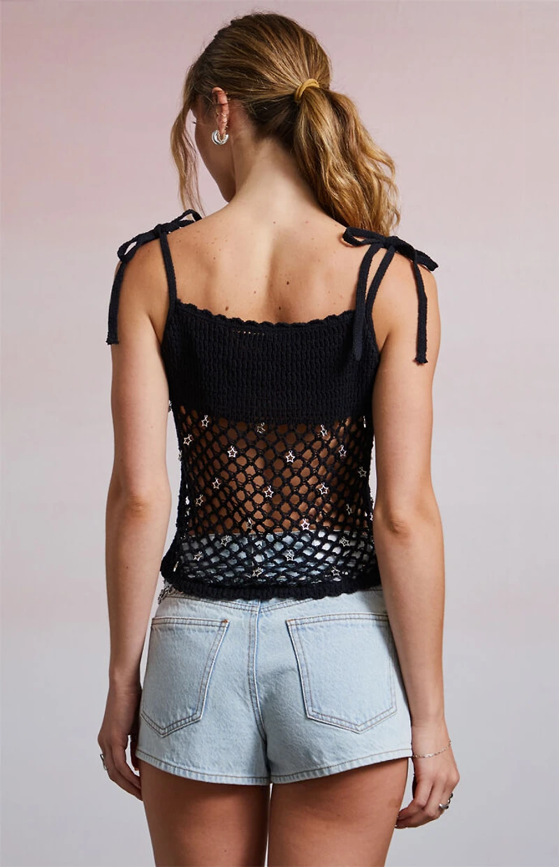 Third Charm Nathalia Charmed Crochet Tank Top