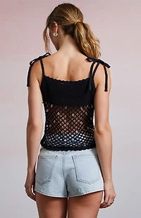 Third Charm Nathalia Charmed Crochet Tank Top