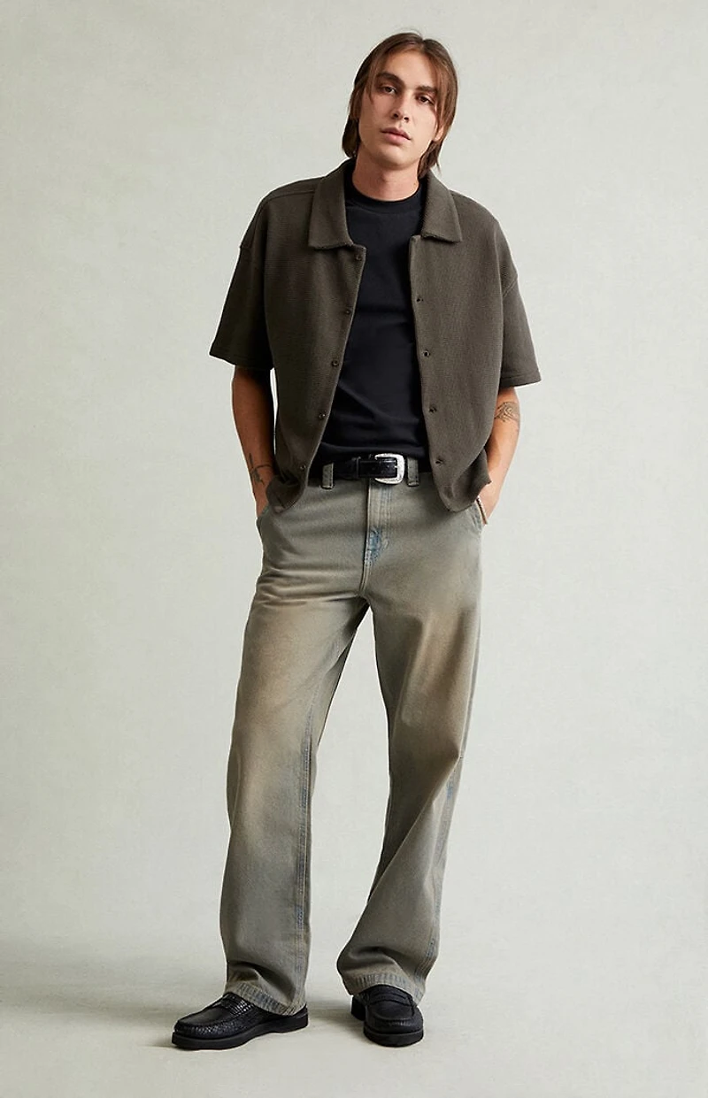 Pacsun Dylan Baggy Jeans Paneled Medium Blue Tint