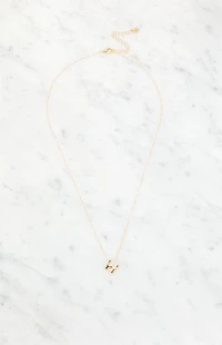LA Hearts W Initial 14K Gold Plated Necklace