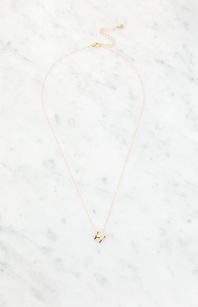 LA Hearts W Initial 14K Gold Plated Necklace