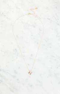 LA Hearts W Initial 14K Gold Plated Necklace