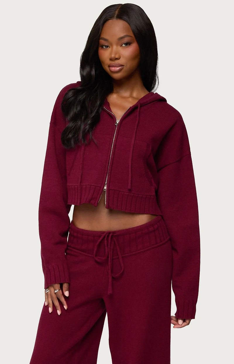 Edikted Russell Knit Hooded Cardigan