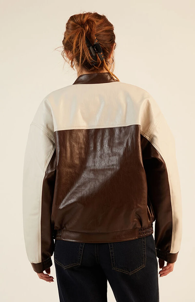 Pacsun Faux Leather Oversized Moto Jacket