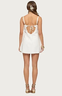 Edikted Iman Embroidered Cotton Cutout Mini Dress