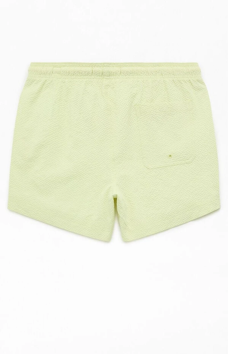 Pacsun Sea Foam Seersucker 4.5" Swim Trunks