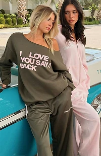 LONELY GHOST Ways To Say ILY Off-The-Shoulder Sweatshirt