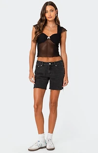 Edikted Devi Sheer Mesh Top