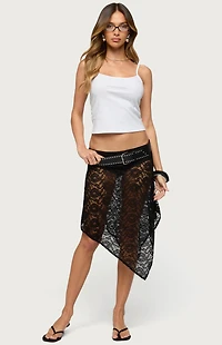 Edikted Sheer Lace Handkerchief Mini Skort