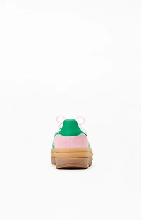 adidas Women's Green & Pink Gazelle Bold Sneakers