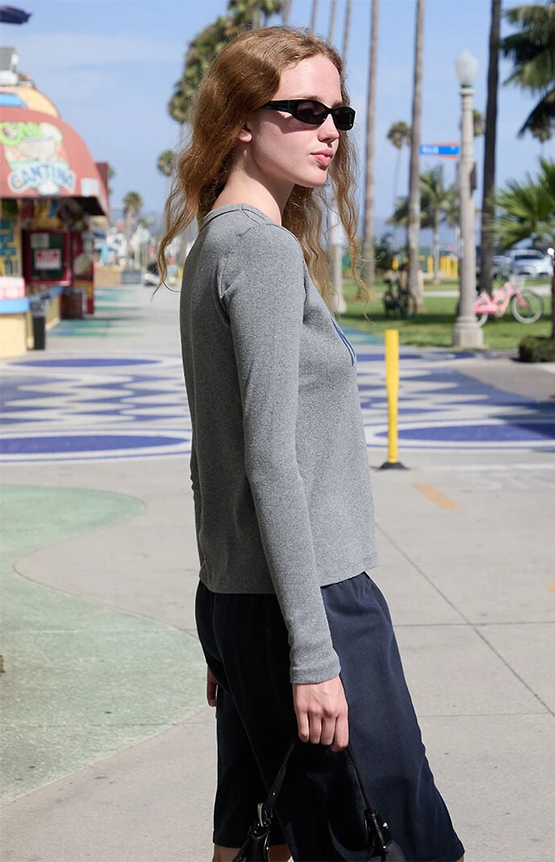 John Galt Gray New York Long Sleeve Top