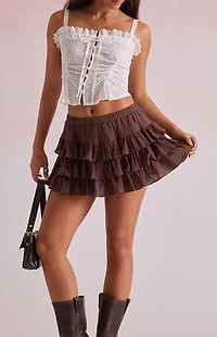 Beverly and Beck Ruffle Micro Mini Skort