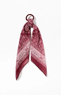 LA Hearts Burgundy Bandana Scarf Hair Tie
